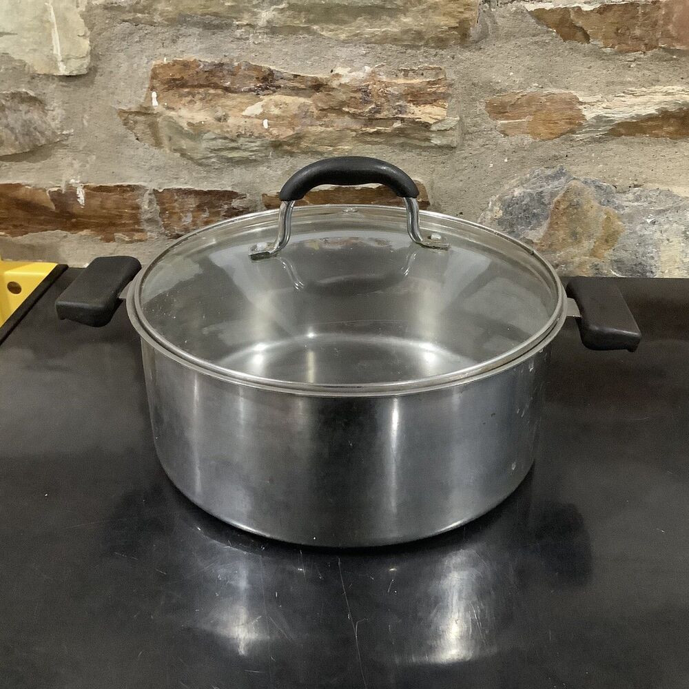 Revere Ware 4.5 Qt Stock Pot With Lid 1801 Stainless Steel